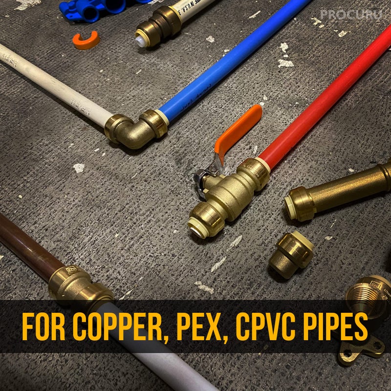 PROCURU 4-Pack 1/2-Inch PushFit End Cap, Push-to-Connect Brass Plumbing Fitting for Copper, PEX, CPVC, PE-RT Pipes (8X3012-4P) - Image 4